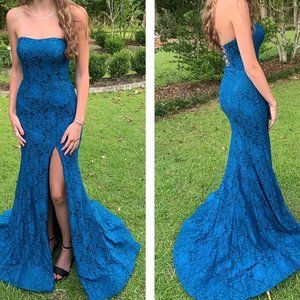Sherri Hill Formal Dress Teal Blue Size 00